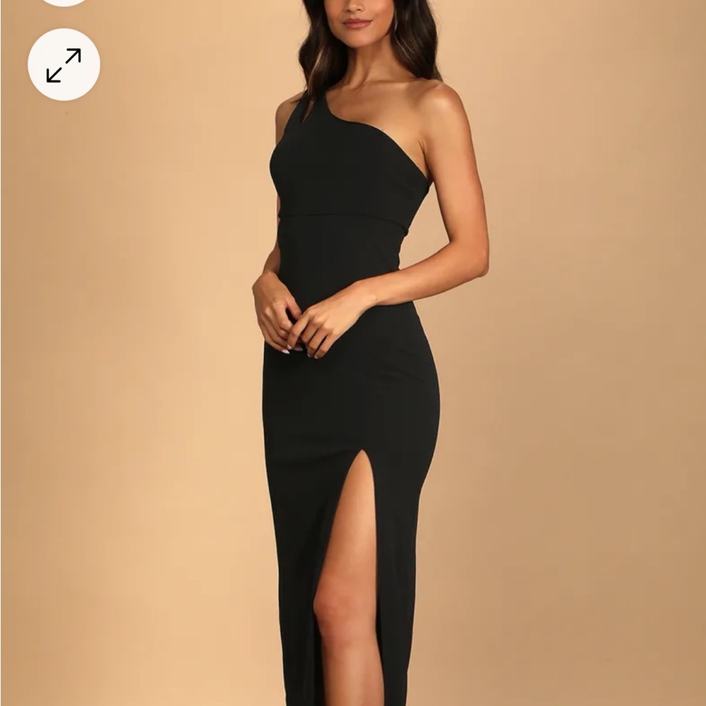 Lulus Simply Beautiful Black One Shoulder Dress - Large
